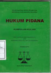 Image of hukum pidana, kumpulan kuliah