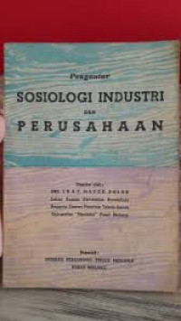 Image of Pengantar sosiologi industri dan perusahaan
