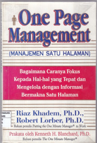 Image of One Page Management (Manajemen Satu Halaman)