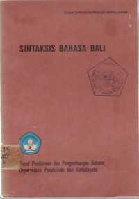 Image of SINTAKSIS BAHASA BALI